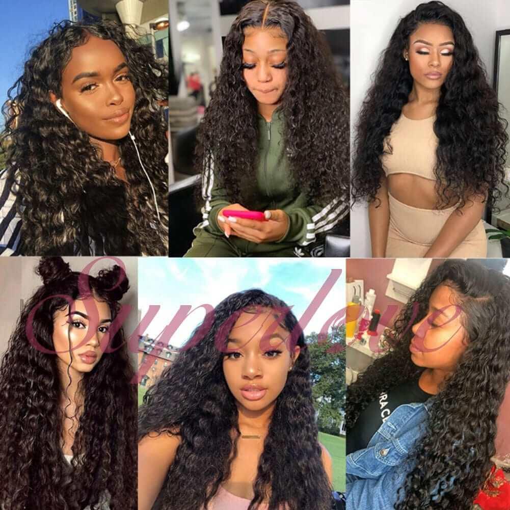 4x4 Lace Closure Water Wave Human Hair Wig Brazilian Hair Remy Hair Wig Wet and Wavy Hair - Superlovehair